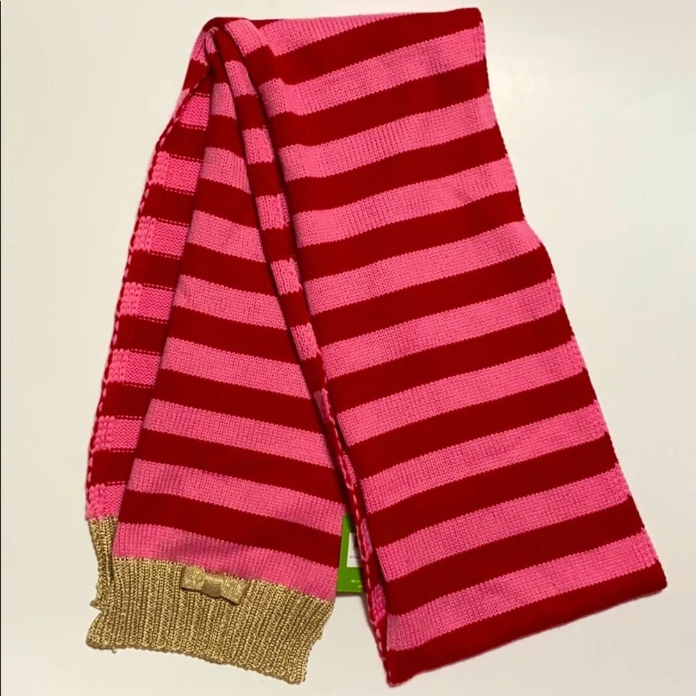 NWT Kate spade pink and gold winter scarf 🧣